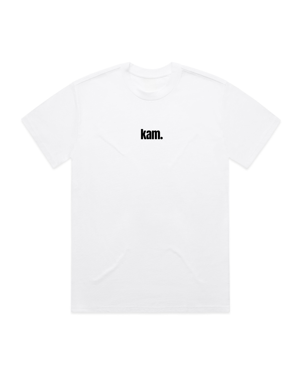 white staple tee