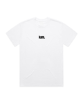 white staple tee
