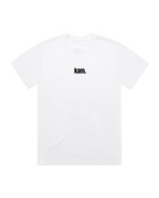white staple tee