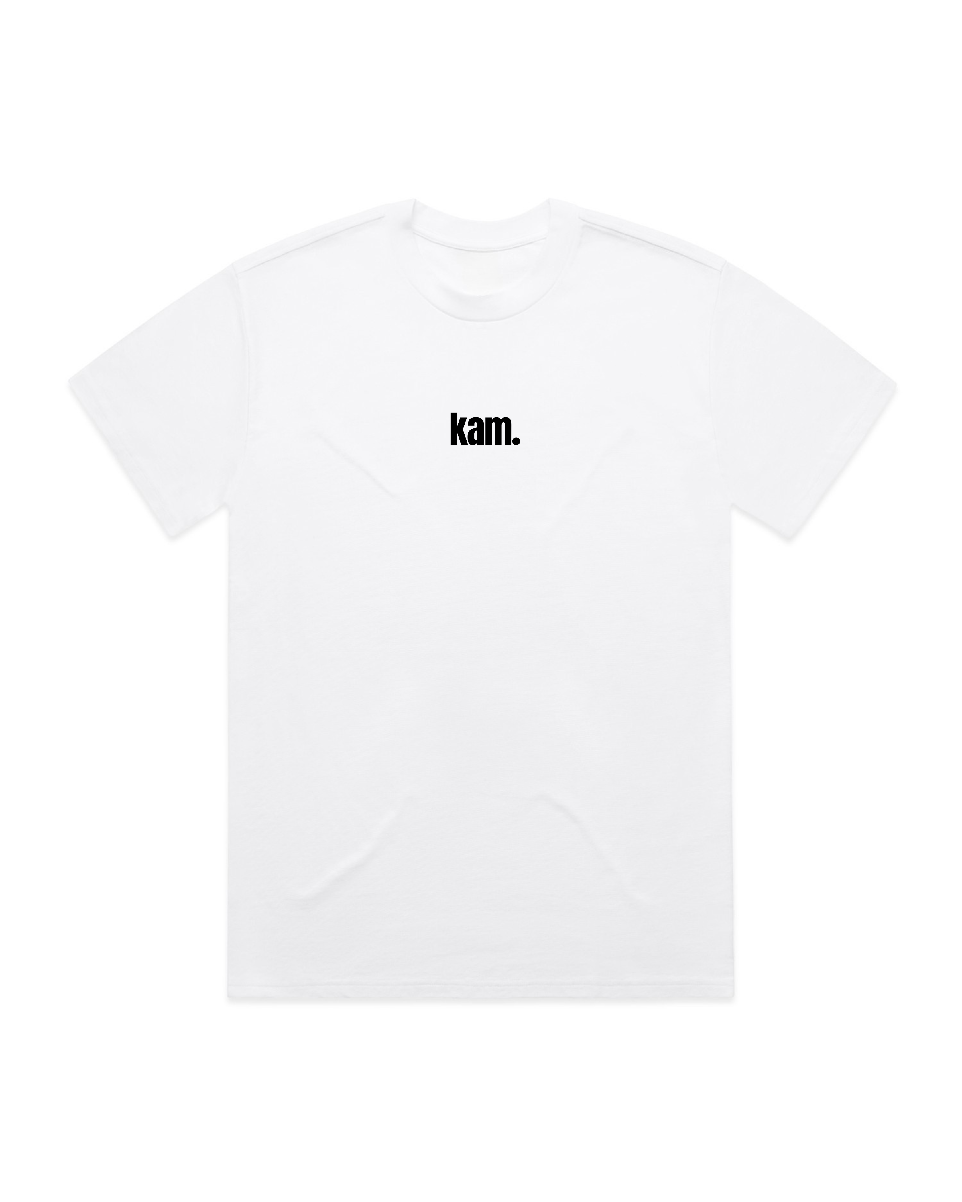 white staple tee