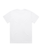 white staple tee